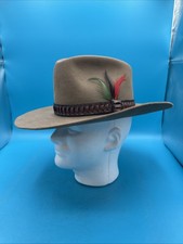 Stetson 4X Beaver XXXX Cowboy Western Hat 6 7/8 Feather In Band See Condition