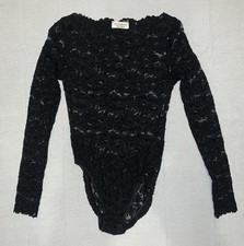 Victoria's Secret 90 s Vintage Gold Label Black Lace Body Suit