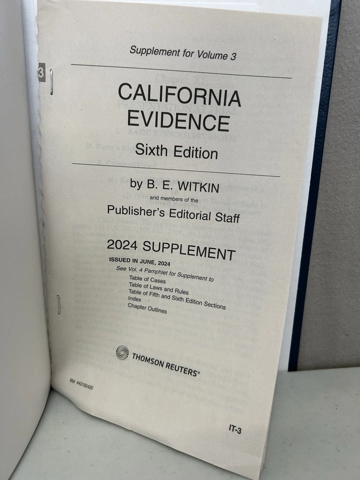California Evidence 6th Edition Witkin With 2024 Update - Image 4 of 4