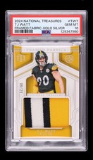 2024 National Treasures TJ Watt Framed Fabrics 9/25 PSA 10 Gem Mint Pop 1