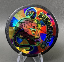 Vintage 90's 1.1oz Black Metal Slammer with Cross , Holo for Pogs Milk