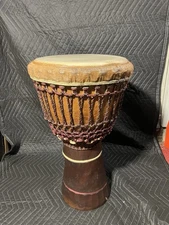 Hand Crafted Djembe Drum - 1990 Mali West Africa - New Head - Lenke Iroko Wood