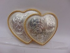 Montana Silversmiths SWEET HEART Fancy DOUBLE HEART Cowgirl LOVED Belt Buckle