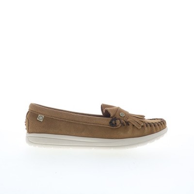 Minnetonka Kylee Kilty 61074K Womens Brown Suede Slip On Loafer Flats Shoes