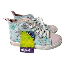 Disney Womens Size 8 Stitch High-Top Sneakers With Character Charms