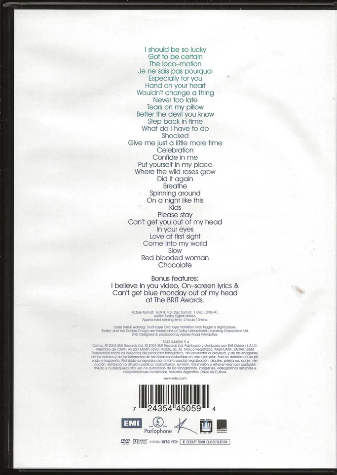 KYLIE MINOGUE - Ultimate Kylie (EMI Records #7 24354 45059 4 - Argentina, 2004) - Image 2 of 2