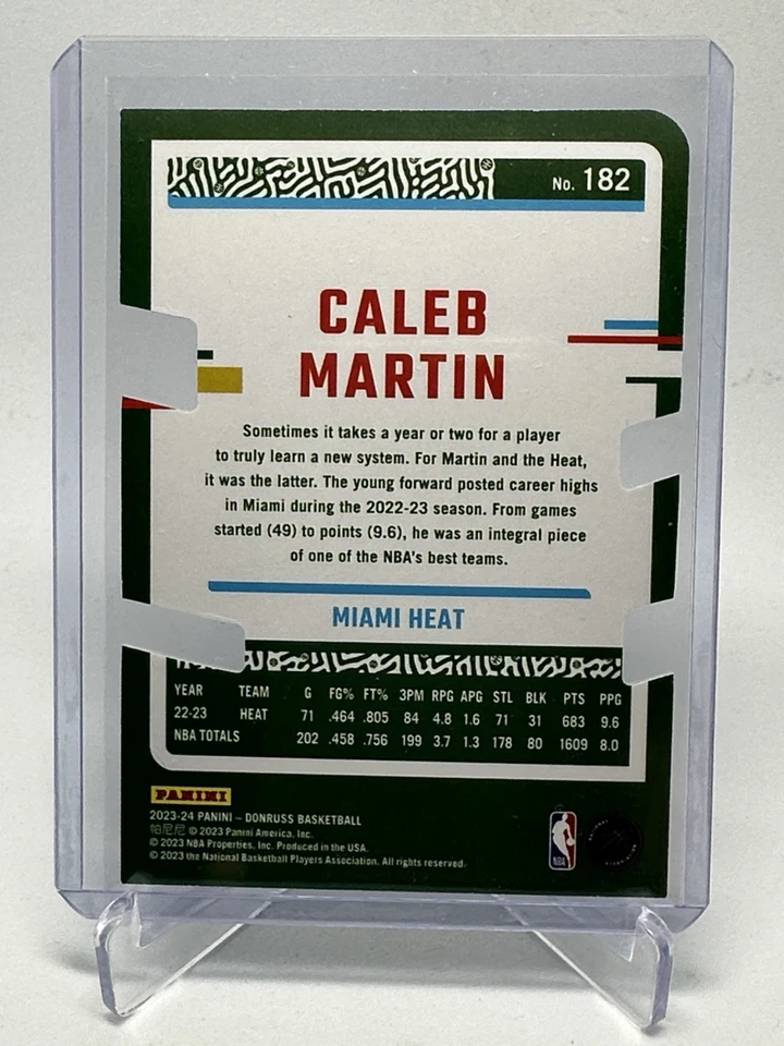 2023-24 Panini Donruss - Caleb Martin #182 Silver Press Proof Die-Cut /75 - Image 2 of 2