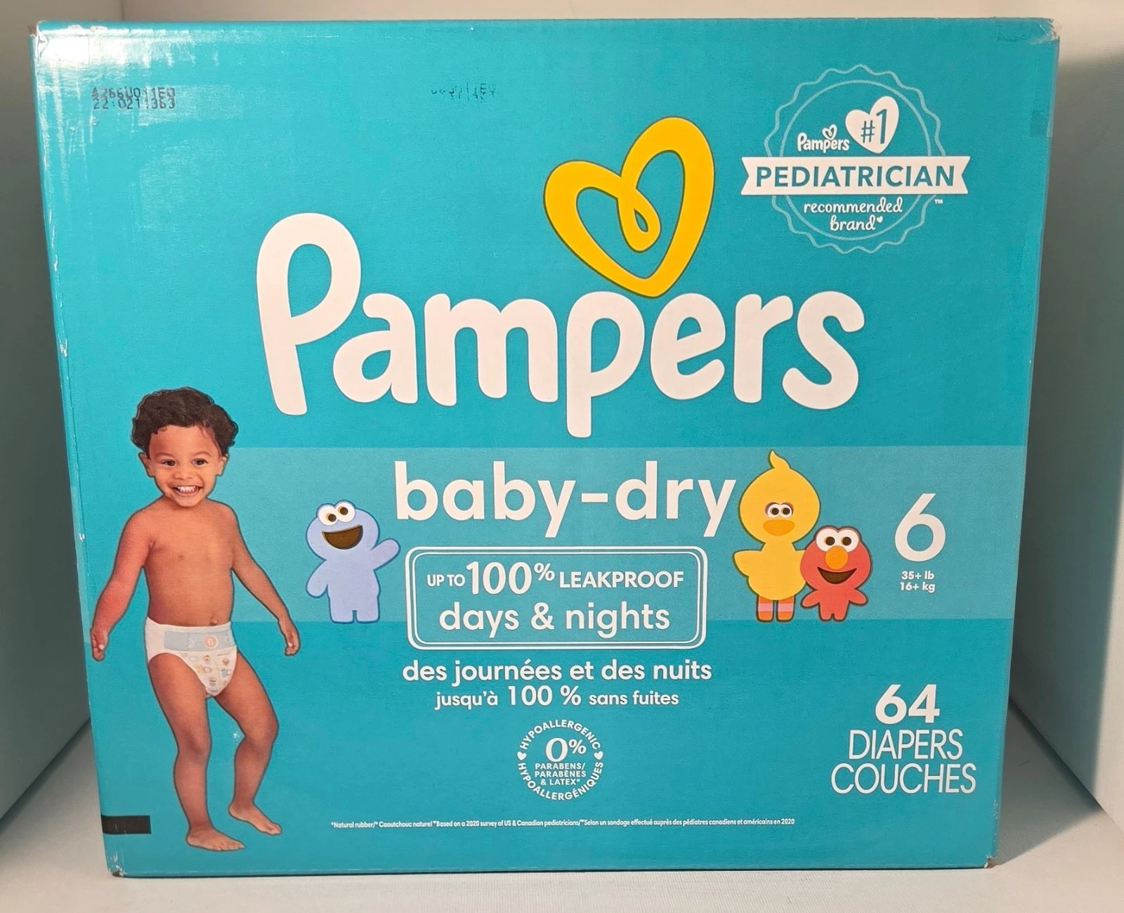 Pampers Baby Dry 64 Diapers Size 6 Leakproof Days & Nights Hypoallergenic *READ*