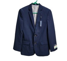 Izod Boys Two Button Navy Blue Blazer Youth Size 16 Stretch Comforable
