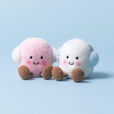 Jellycat Amuseables Toastie Pink  White Marshmallows Plush With Earmuffs NWT