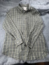 Vintage Field And Steam Men's Plaid Light Weight Cotton Button Down Shirt Large