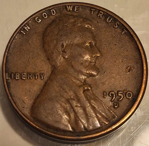 1950 D Lincoln Wheat Penny Cent! Good Details Old US Coin!