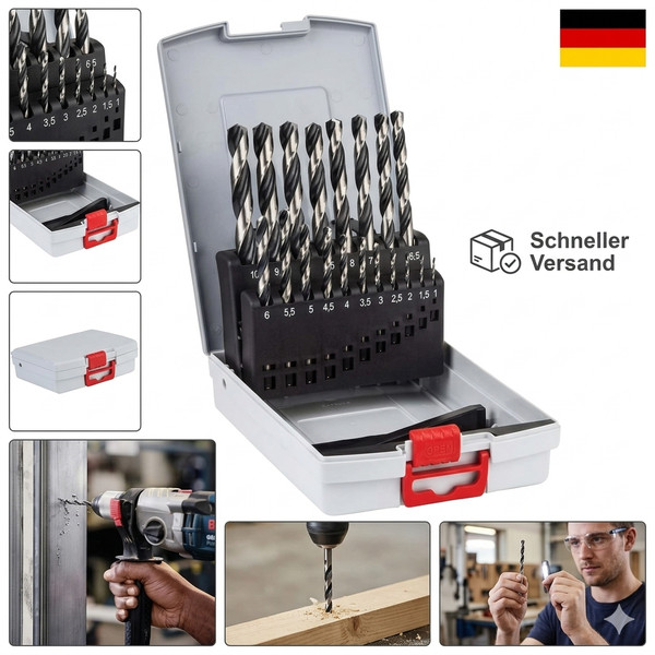 Bosch Professional 19Tlg. Hss Spiralbohrer Pointteq Set (FüR Metall, Probox )-image