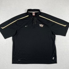 Wake Forest Demon Deacons Polo Shirt Mens XL Black Nike Fit Dry NCAA Basketball