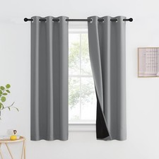 NICETOWN 100 Blackout Curtain with 37"W x 63"L Pack of 1 , Silver Grey