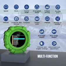 Digital Inclinometer GPS Navigator Vehicle Data Monitor Real-Time Display&Alert