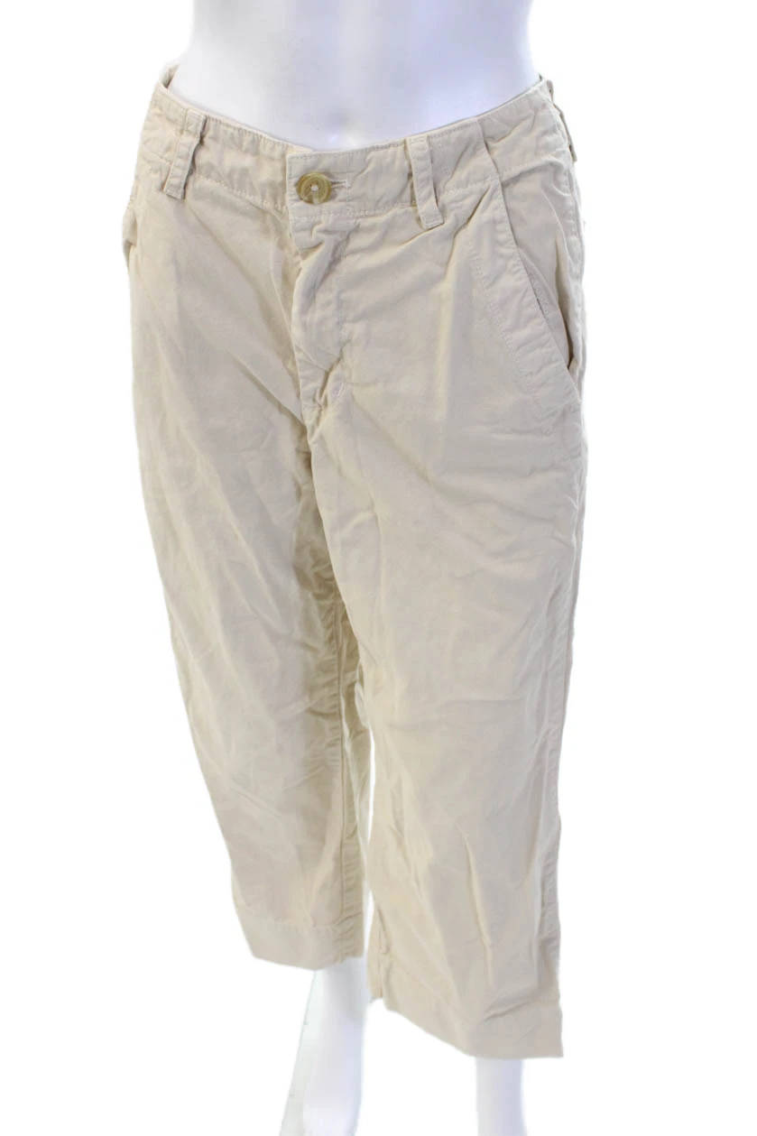 Velvet Women Beige Cropped Capris 100% Cotton Khakis Size 2