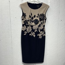 Connected Apparel Dress Womens 10 Sheath Sleeveless Floral Midi Career Workwear