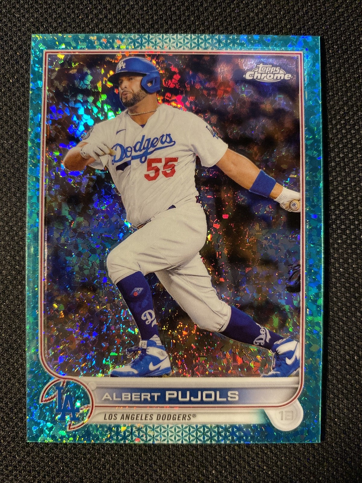 Albert Pujols 2022 Topps Chrome #84 Aqua Mini-Diamond Refractor /199 Dodgers