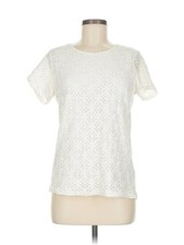 Market and Spruce Women Ivory Short Sleeve Top M