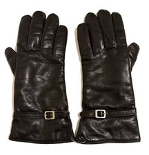 MINT Coach Women  s Vtg Brown Napa Leather Gloves Cashmere Lined Size 7.5 Italy 