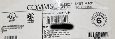 Commscope 2071E 23/4P Cat6 Gigaspeed XL U/UTP Plenum Network Cable Orange /100ft