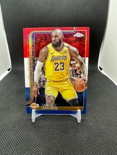 2025/26 Topps Chrome Basketball Lebron James #127 Red White Blue Refractor