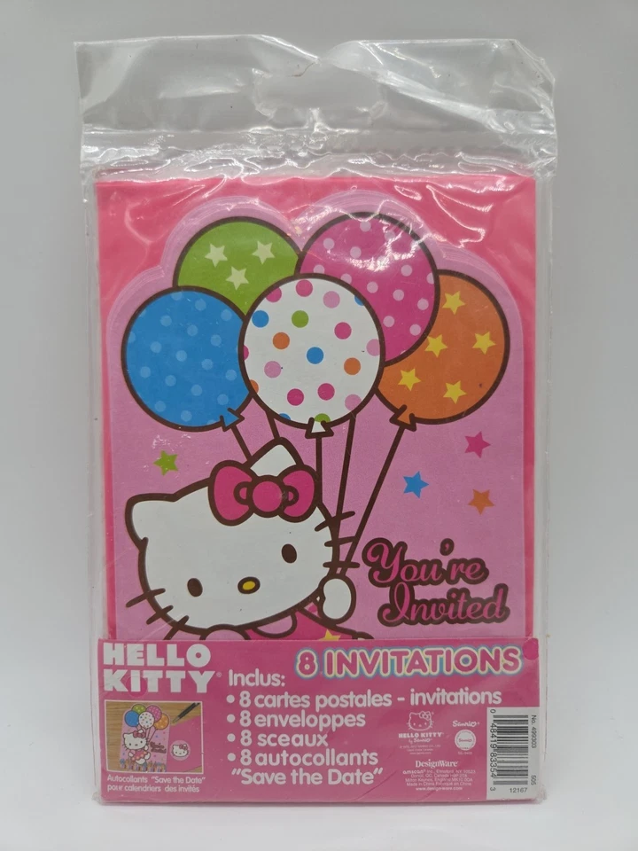 Hello Kitty Balloon Dreams Save The Date Invitations Birthday Party 8 Per Pack - Image 2 of 4