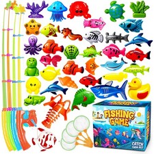 Magnetic Fishing Game Pool Toys for Kids - Bath Outdoor Indoor Carnival Party...
