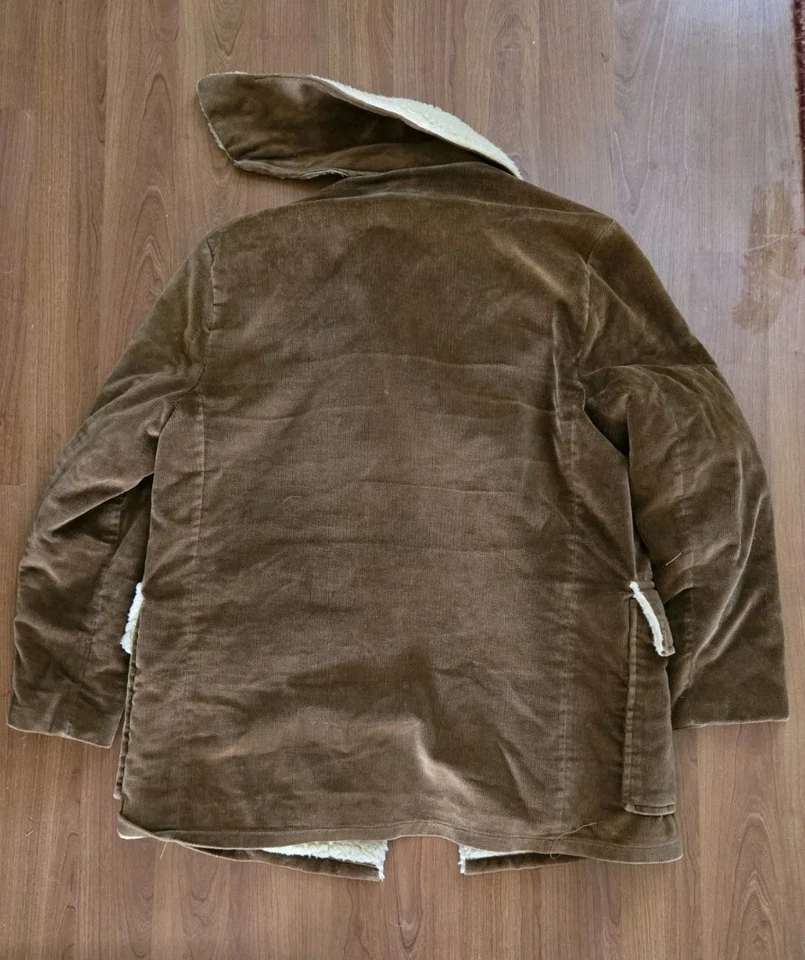 Campus Outwear Vintage  Sherpa Lined Corduroy Coat Brown Men’s 46 USA Made... - Image 4 of 4