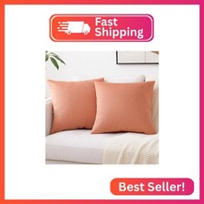 Mixhug Decorative Throw Pillow Covers, Velvet Cushion Covers, Solid Throw Pillow