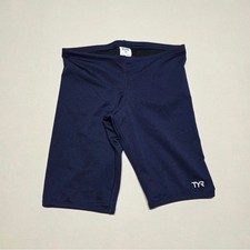 TYR Mens Navy Swim Jammer Athletic Training Shorts Size 30 Fitted Stretch