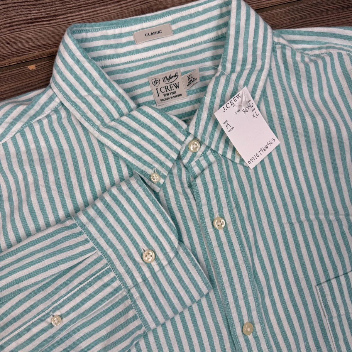 J.CREW Long Sleeve Striped Regular Size XL Casual Button-Down