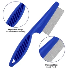 Pet Hair Comb Stainless Steel Flea Lice Combs Dog Cat Grooming Kit NEW US STOCK