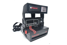 Rara fotocamera Polaroid 645 Supercolor - strisce rosse - 600 cam pellicola istantanea testata