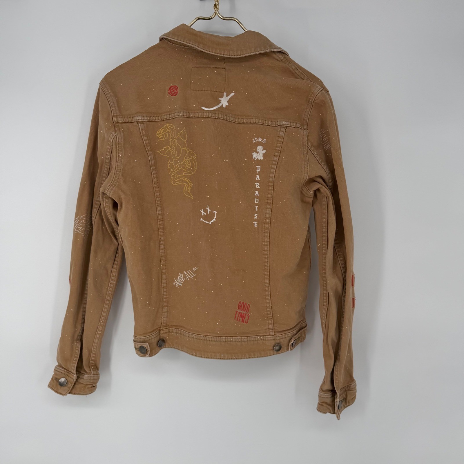 Guess Los Angeles Dillon Jacket Brown Graphic Trucker Punk Streetwear 1981 - second product detail image