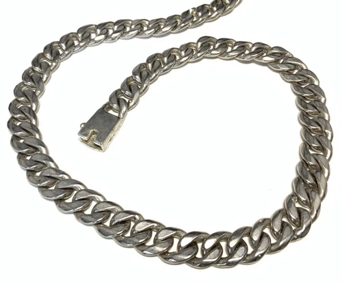 Sterling Silver 925 Heavy Cuban Link Chain Necklace 20.5-inches JR74 - Picture 3 of 7