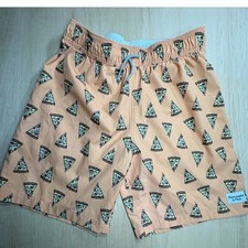 Abercrombie Kids Pizza Print Swim Trunks Orange Peach Board Shorts Size 13/14