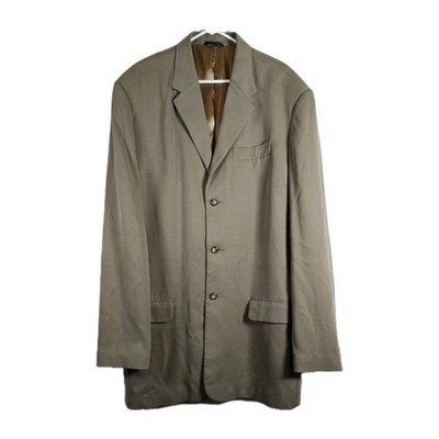 Axis 3XT Green 100% Silk Men's Jacket Blazer Lined Pocket Long Sleeve Lined EUC