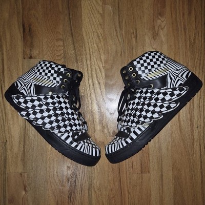 Adidas X Jeremy Scott Wings 1.0 Op Art Black White Multi Pattern Rare HTF