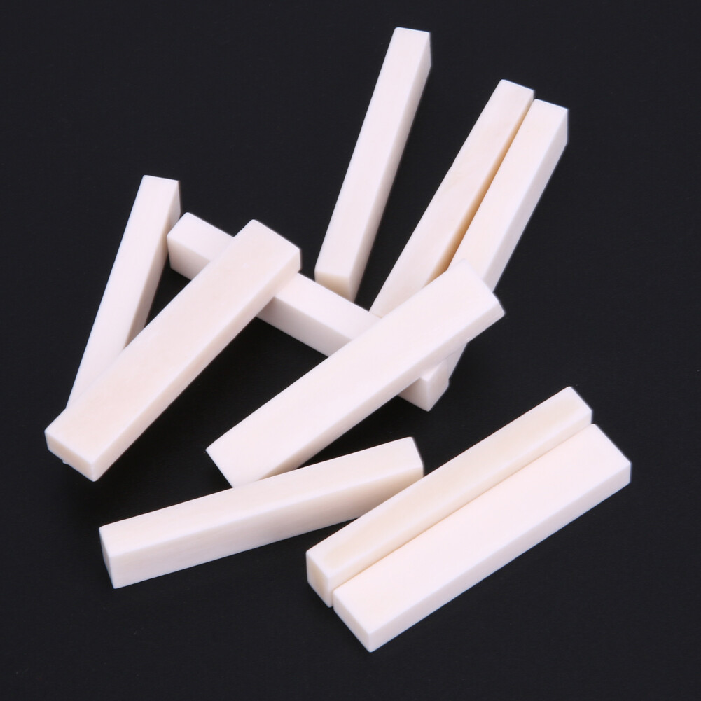 Unbleached Bone Nut Blanks For Luthier DIY Saddle Bridge 10-Pack - Foto 3