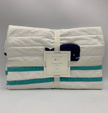 Pottery Barn Kids Hamptons Whale Beach Ocean Baby Quilt 36" x 50" Z1285