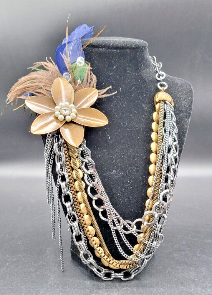 Dramatic Statement Necklace 18" Stunning Array of… - image 1