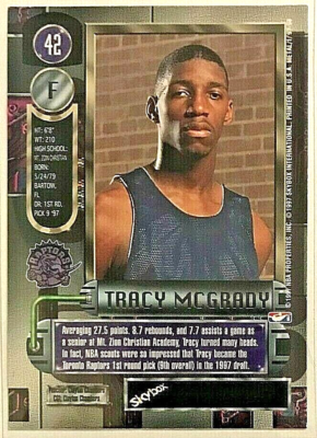 TRACY MCGRADY 1997-98 Skybox Metal Universe ROOKIE CARD #42