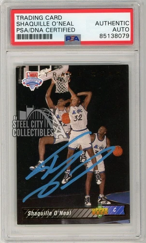Shaquille O'Neal 1992-93 Upper Deck Autograph RC Card #1b PSA/DNA (Light Blue)