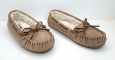 Minnetonka Size 7M Womens Moccasin Slippers Cinnamon Brown Suede Leather 4036