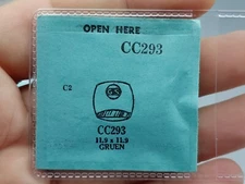 Germanow-Simon Mach (GS) CC293 Watch Crystal 11.9x11.9 NOS Part Gruen Glass NOS