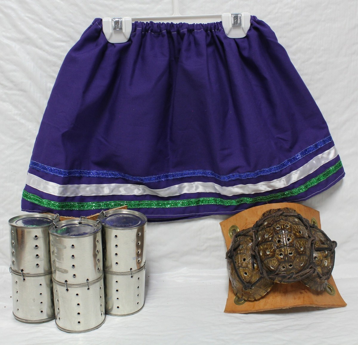New Native American Seminole Girl's Handmade Purple Sparkle Ribbon Skirt  Small