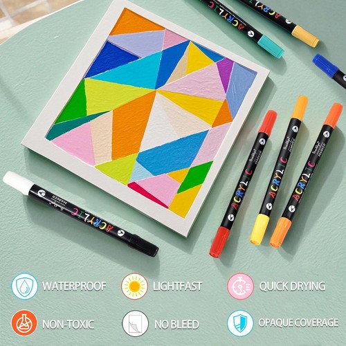 48 Colors Acrylic Paint Markers Pens Set 24 Pack Acrylic Paint Pens with Dua - Picture 5 of 8