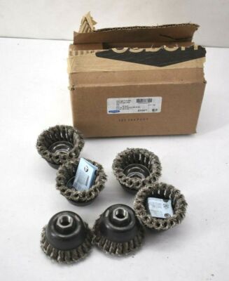 Osborn 33367 Threaded Arbor Steel Fill Cup Brush Knotted Wire 2-3/4'' 6 Pack